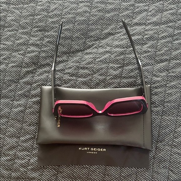 Kurt Geiger Black and Pink Square Sunglasses - Picture 10 of 10
